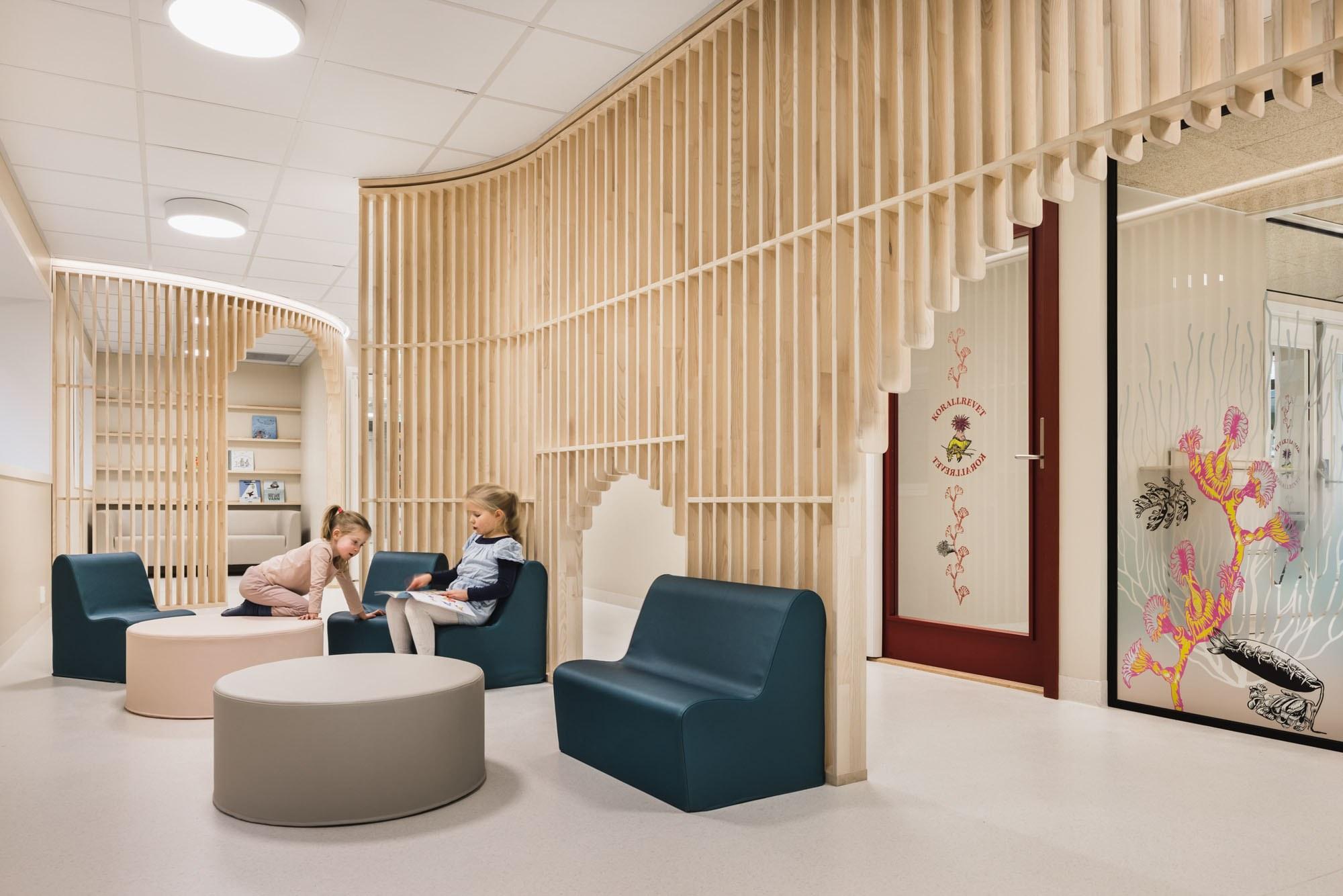 En viktig forutsetting for planl&oslash;sningen var &aring; f&aring; til en god flyt og organisering av lekearealer, og &aring; skape fleksible arealer for varierte pedagogiske aktiviteter.