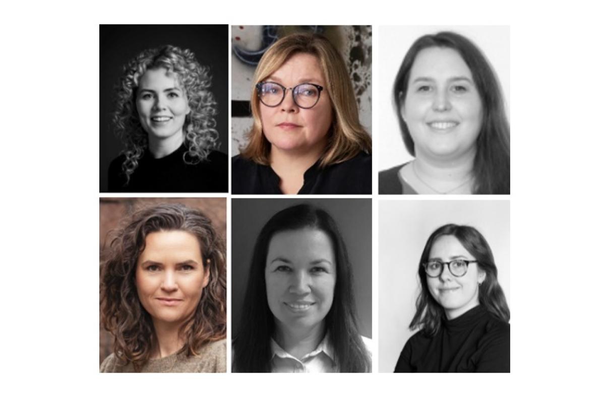 Styret i NIL. Fra venstre oppe; president Ragnheidur Björnsdottir, visepresident Kaja K. Geiran, Karen Naalsund, Kristine Aassved Storeide, Susanne Notøyr, Amanda I. Kovacs (vara).